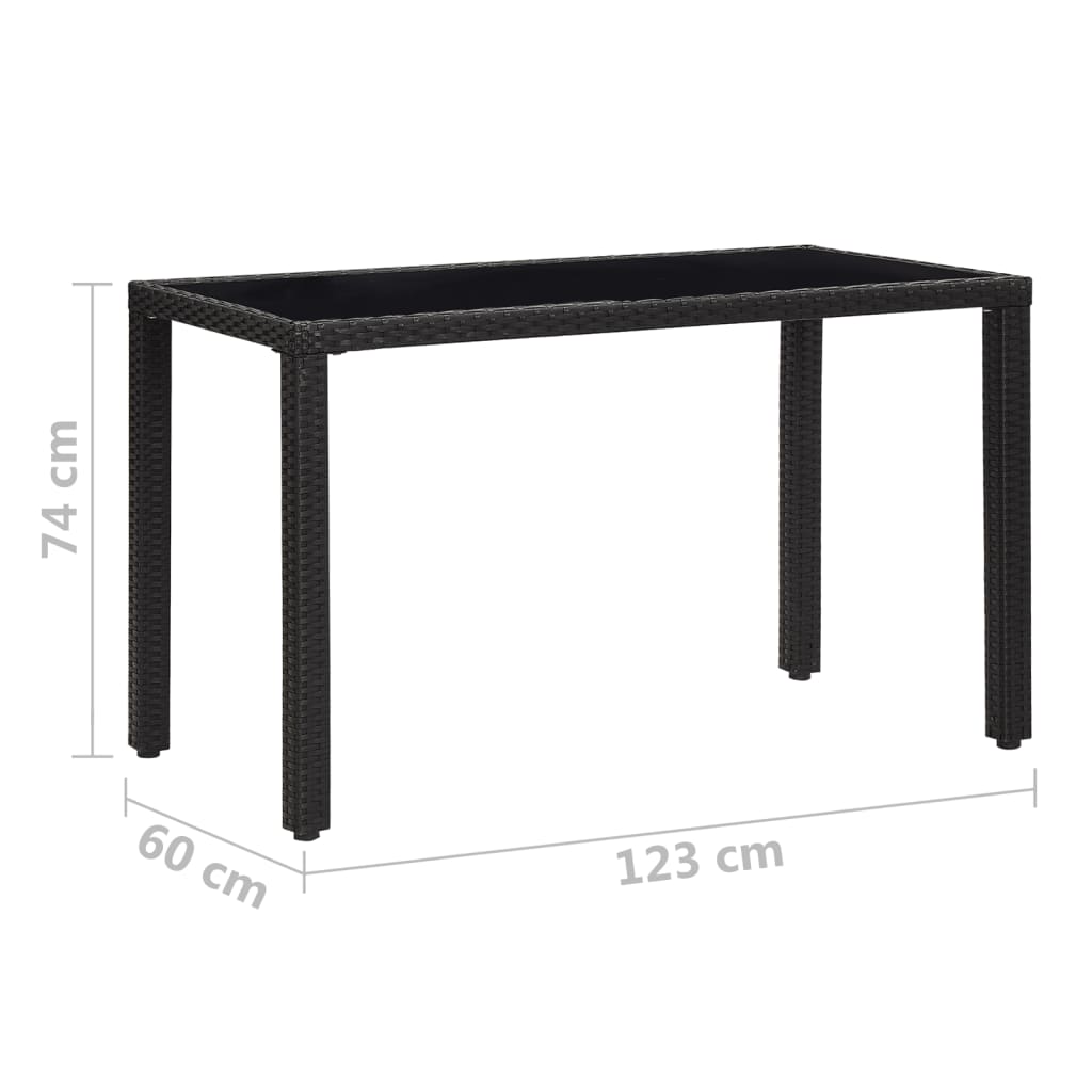 Black 5 Piece Outdoor Dining Set