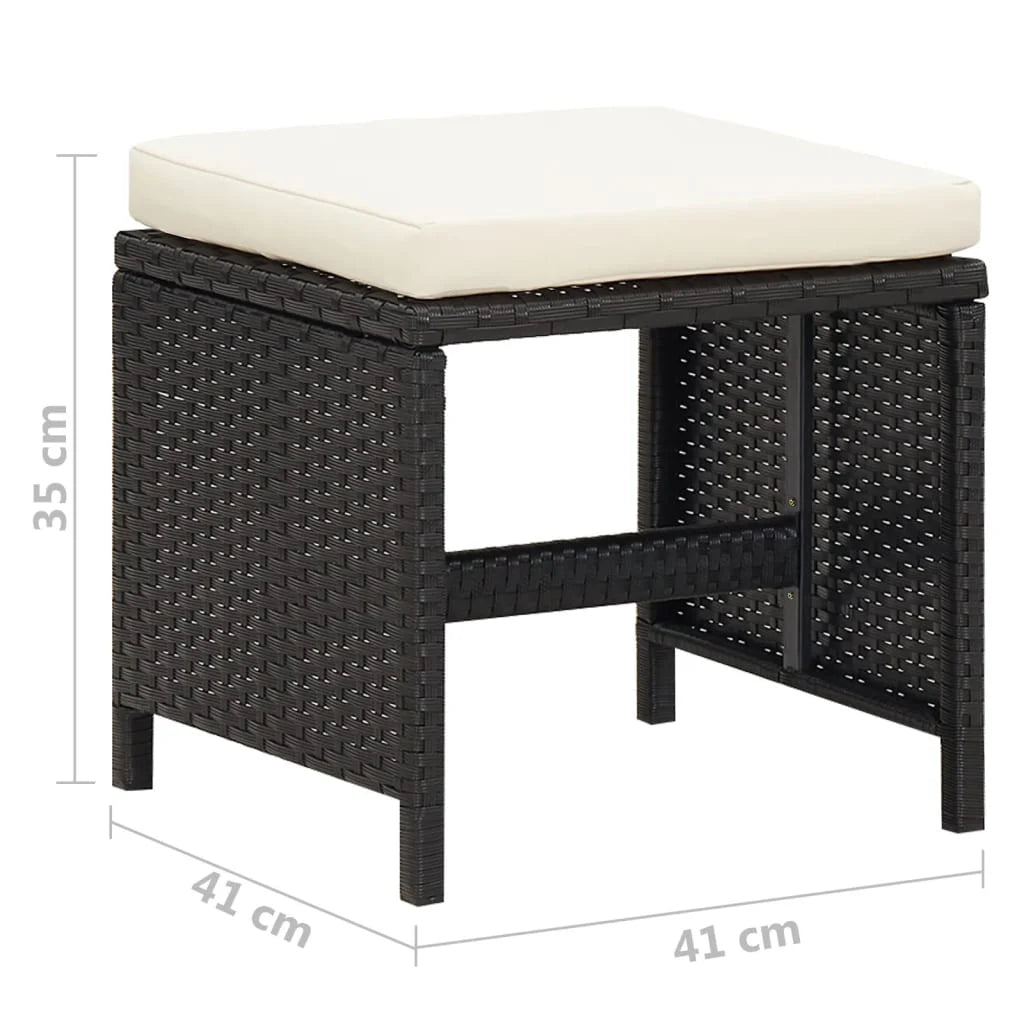 Black 5 Piece Outdoor Dining Set