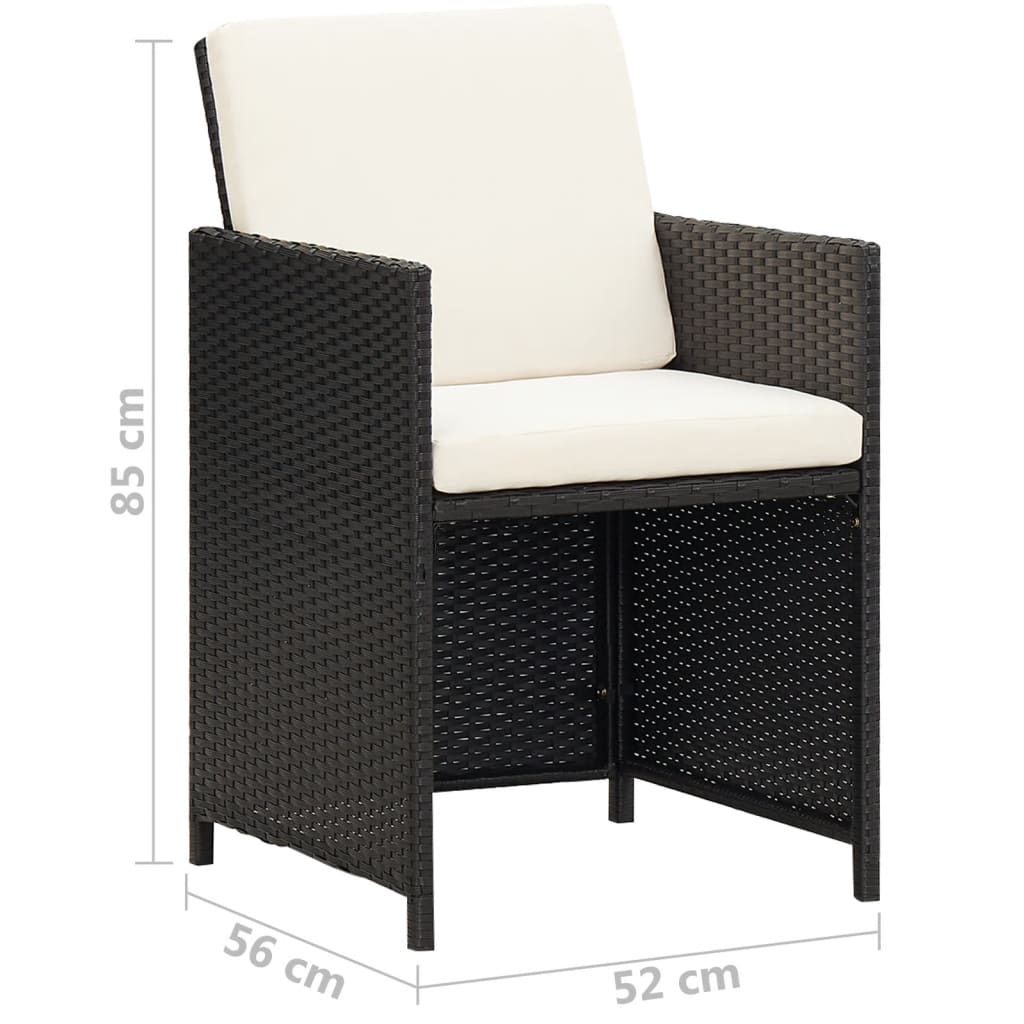 Black 5 Piece Outdoor Dining Set