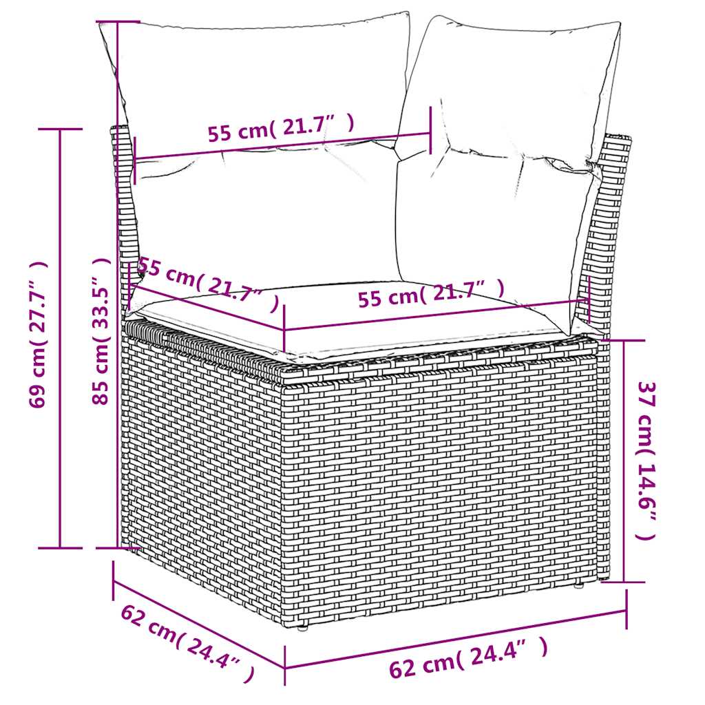8 Piece Garden Sofa Set with Cushions