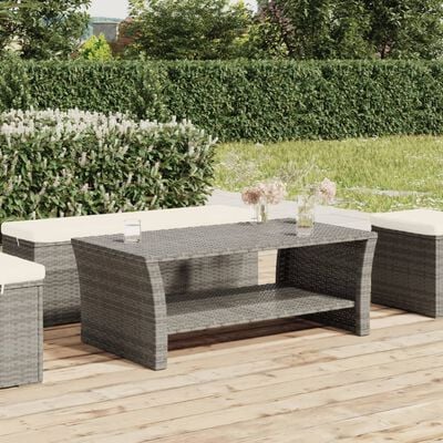 Poly Rattan Outdoor Coffee Table Grey