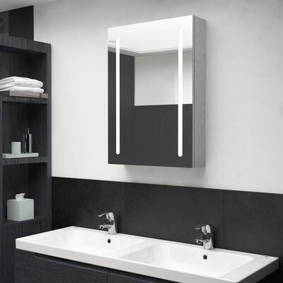 LED Bathroom Mirror Cabinet Grey
