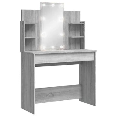 Grey Dressing Table with LED Lights