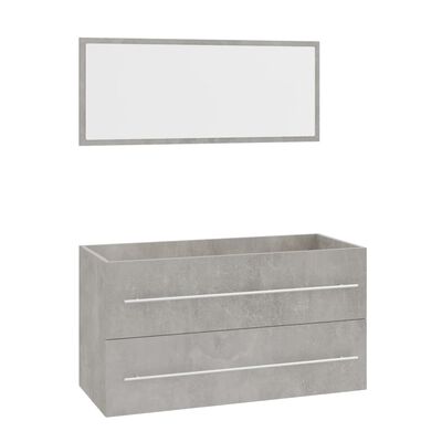 3 Piece Bathroom Furniture Set Grey