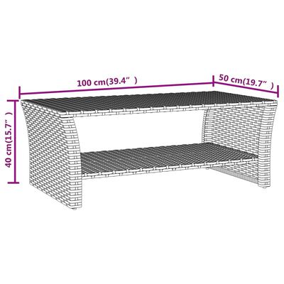 Poly Rattan Outdoor Coffee Table Grey