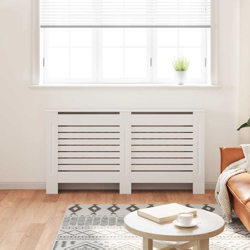 Radiator Cover White 152x19x81.5cm