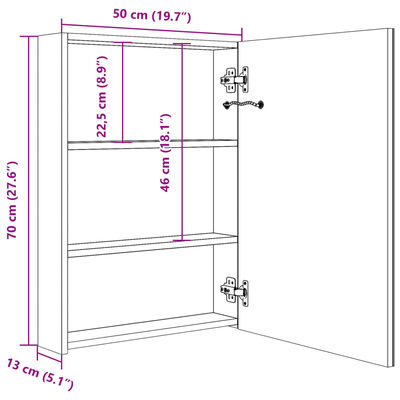 LED Bathroom Mirror Cabinet Grey