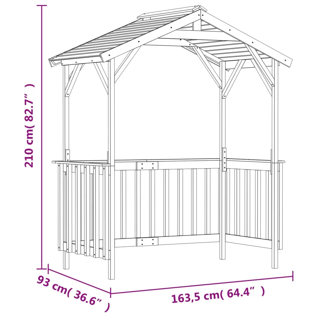Garden BBQ Shed 163.5x93x210 cm