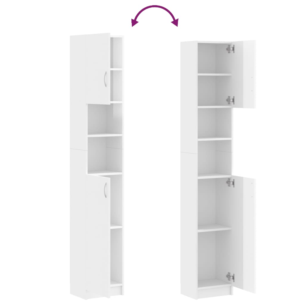 Bathroom Cabinet White 32x25.5x190