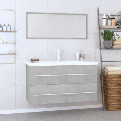 3 Piece Bathroom Furniture Set Grey
