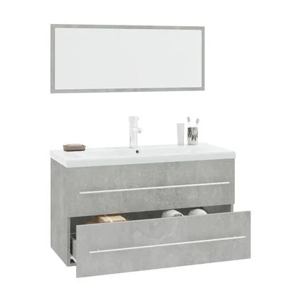 3 Piece Bathroom Furniture Set Grey