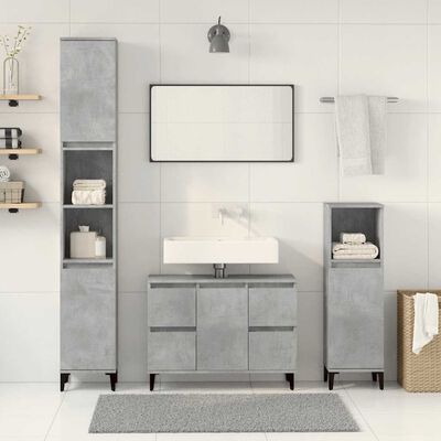Grey 3 Piece Bathroom Furniture Set
