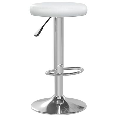 2x Bar Stools White Faux Leather