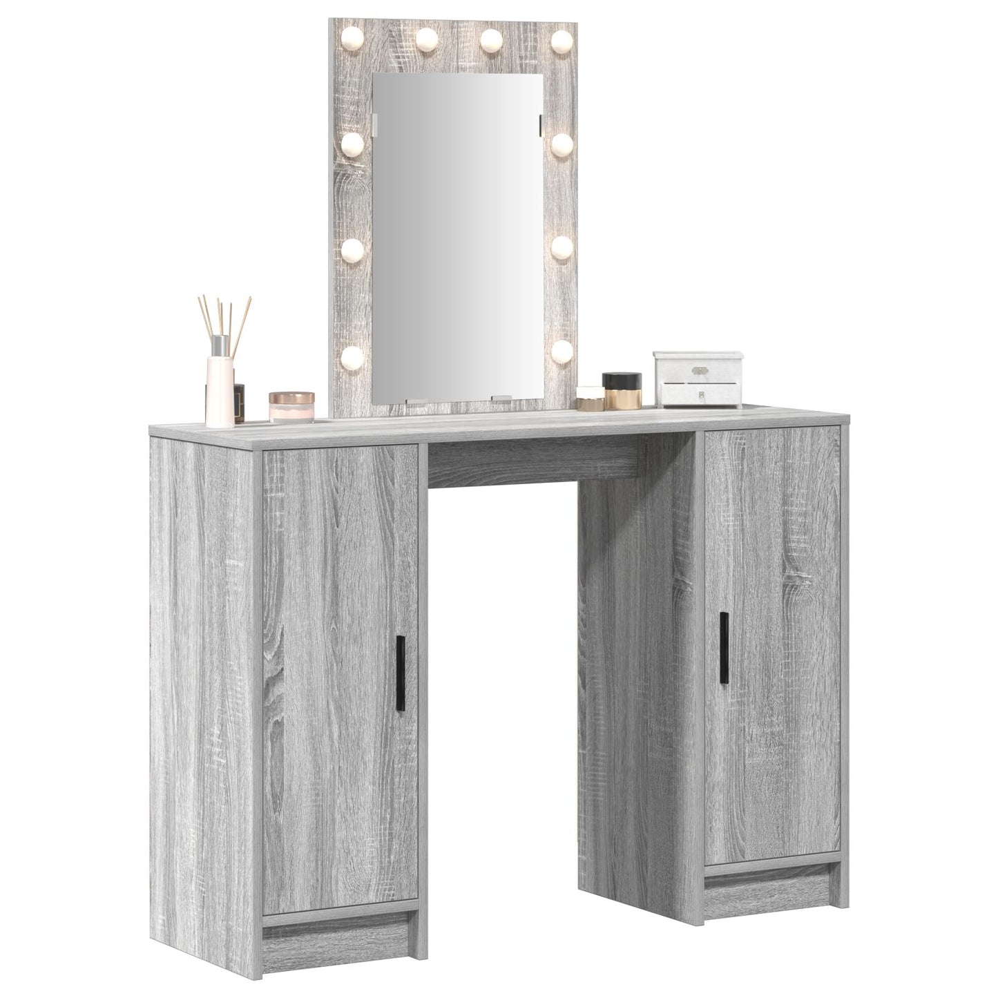 Grey Vanity Makeup Table & Mirror