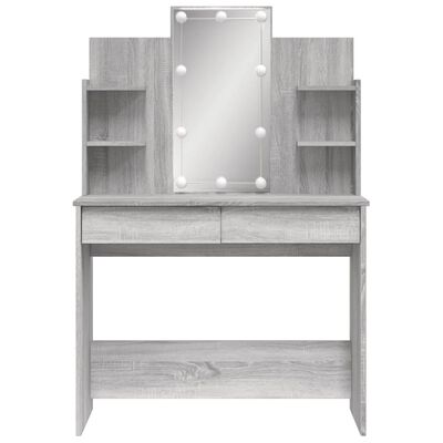 Grey Dressing Table with LED Lights