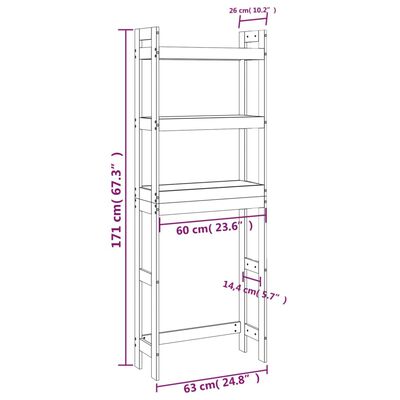 Toilet Rack White 63x26x171